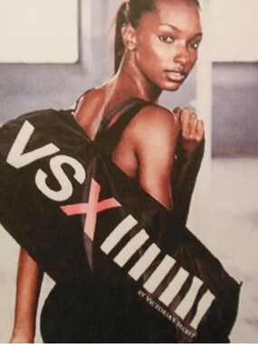 Victoria's Secret Black and White Logo Duffel